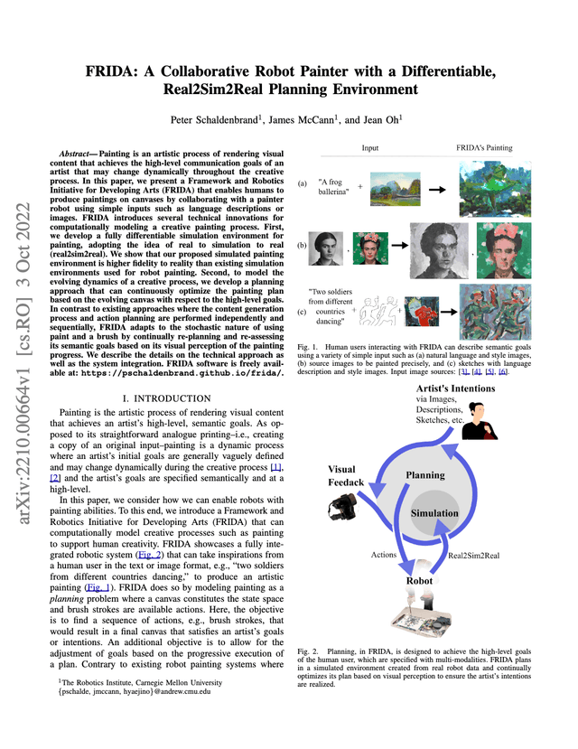 FRIDA: A Collaborative Robot Painter with a Differentiable, Real2Sim2Real Planning Environment - Figure