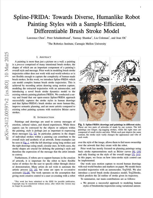 Spline-FRIDA: Towards Diverse, Humanlike Robot Painting Styles with a Sample-Efficient, Differentiable Brush Stroke Model - Figure