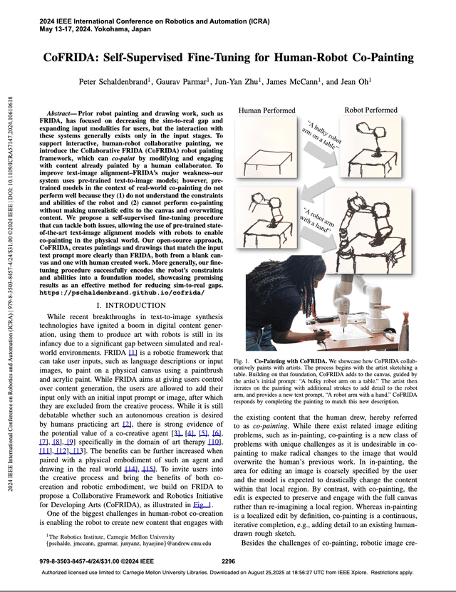 CoFRIDA: Self-Supervised Fine-Tuning for Human-Robot Co-Painting - Figure